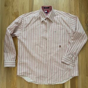Vintage 90’s Y2K Tommy Hilfiger Candy Striped Button Down Shirt. Men’s Size L
